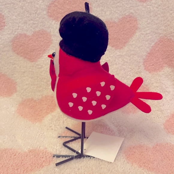 NWT Set of 2 Valentine's Day Felt Hearts Birds - Picture 5 of 8